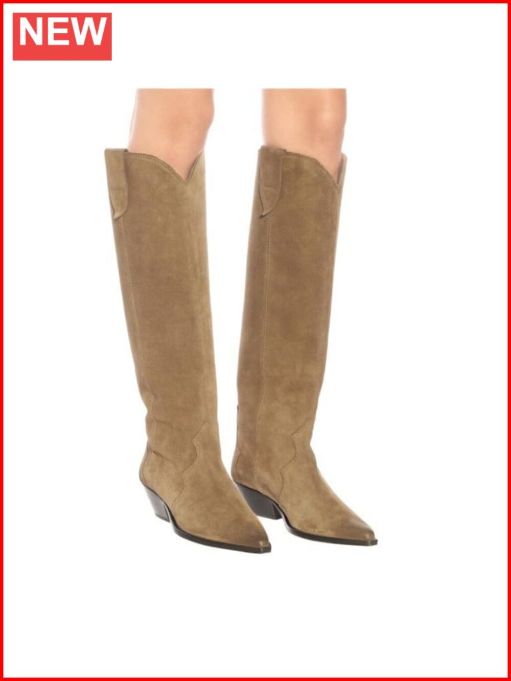 Western Cowboy Knee High Boots Pointed Toe Chunky Low Heel Pull On - Picture 4 of 6